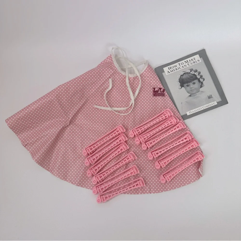 Pleasant Company American Girl Doll Hair‎ Curling Set Cape & Curlers